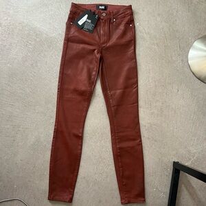 PAIGE “Burgundy Dust” Coated Jeans